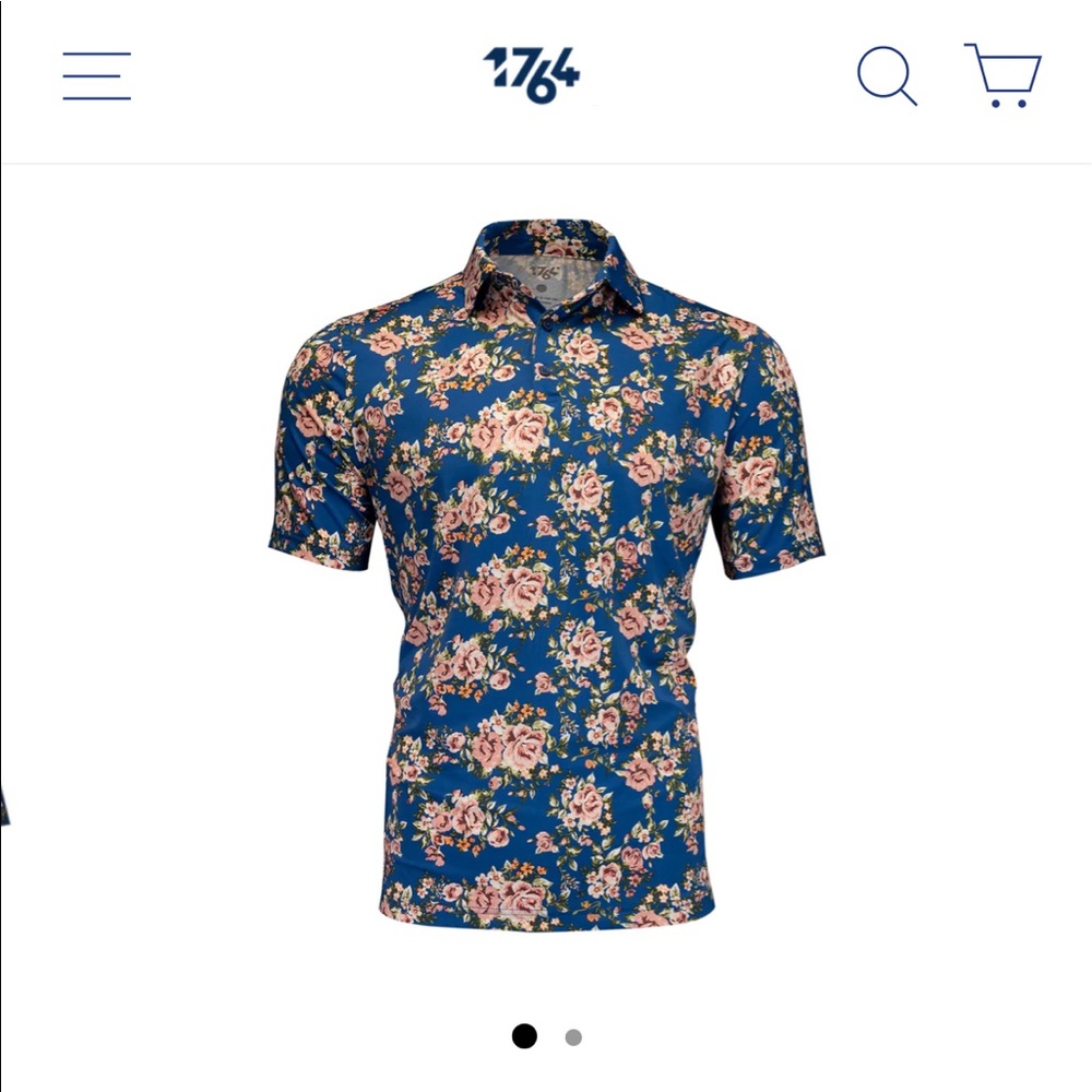 1764 Golf Wallflower- classic blue polo golf shirt